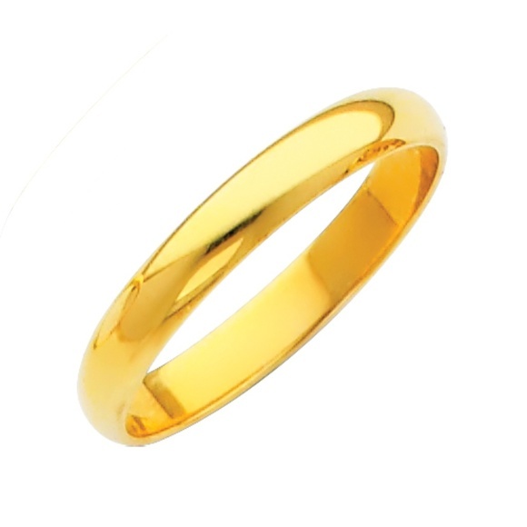 3mm 14k yellow gold plain wedding band size 4 5 6